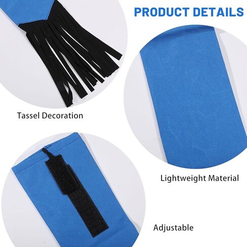 GLOBLELAND 2 Pack Horse Tail Bags with Tassel Fringe Design Waterproof Fabric 30x4inch Adjustable Horse Tail for Extension Blue and Black in Kuwait