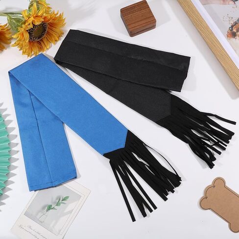 GLOBLELAND 2 Pack Horse Tail Bags with Tassel Fringe Design Waterproof Fabric 30x4inch Adjustable Horse Tail for Extension Blue and Black in Kuwait