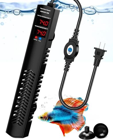 AHJ Aquarium Heater for 75 100 120 Gallon, 500W Submersible Fish Tank Water Heater with Accurate Temperature Control, Over-Temp Protect, Auto Shut-Off, Quick Heat up for Saltwater & Freshwater in Kuwait