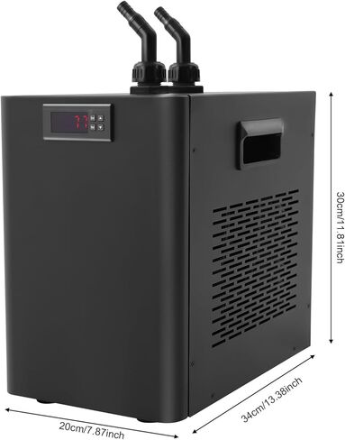 1/10HP Aquarium Chiller with Titanium Evaporator – 270W Cooling for Tanks up to 160L/47Gal – Pure Titanium Coil, R290 Refrigerant, 32-122℉ Temp Control – for Fish, Reef, Aquariums in Kuwait