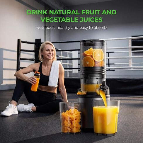 Juicer Machines, Cold Press Juicer with Wide Feed Chute, 3-in-1 Slow Masticating Juicer, Juice, Nut Milk & Sorbet Maker, BPA-Free, High Juice Yield for Whole Fruits & Vegetables Easy to Clean in Kuwait