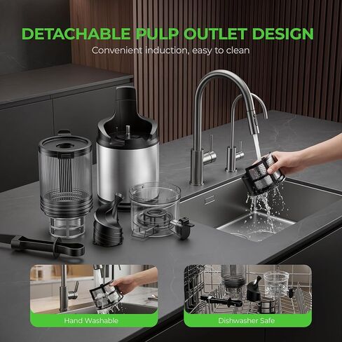 Juicer Machines, Cold Press Juicer with Wide Feed Chute, 3-in-1 Slow Masticating Juicer, Juice, Nut Milk & Sorbet Maker, BPA-Free, High Juice Yield for Whole Fruits & Vegetables Easy to Clean in Kuwait