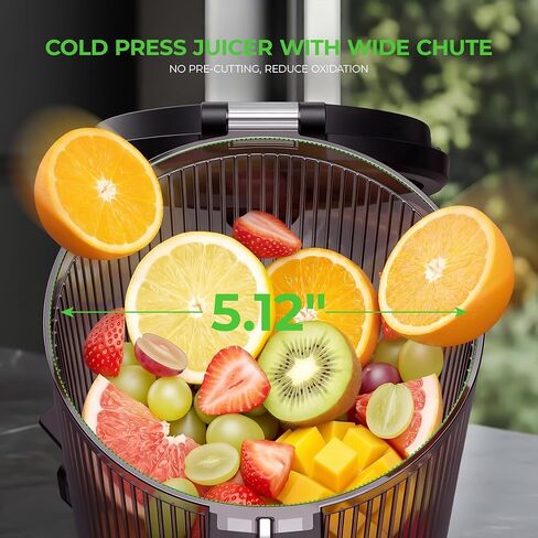 Juicer Machines, Cold Press Juicer with Wide Feed Chute, 3-in-1 Slow Masticating Juicer, Juice, Nut Milk & Sorbet Maker, BPA-Free, High Juice Yield for Whole Fruits & Vegetables Easy to Clean in Kuwait