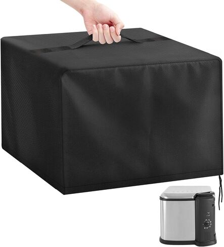 EEEKit Fryer Dust Cover, Fryer Waterproof Shield Compatible with Masterbuilt 8/10 Liter Electric Fryer, 600D Oxford, 20" L X 18.9" W X 15" H, Black in Kuwait