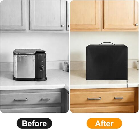 EEEKit Fryer Dust Cover, Fryer Waterproof Shield Compatible with Masterbuilt 8/10 Liter Electric Fryer, 600D Oxford, 20" L X 18.9" W X 15" H, Black in Kuwait