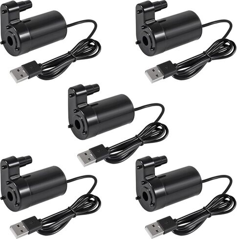 5 قطع مضخة مياه USB، تيار مستمر 3-5 فولت USB مايكرو غاطسة صغيرة منخفضة الضوضاء مضخة مياه بدون فرش لأحواض السمك وخزان الأسماك ونافورة الحديقة المائية in Kuwait