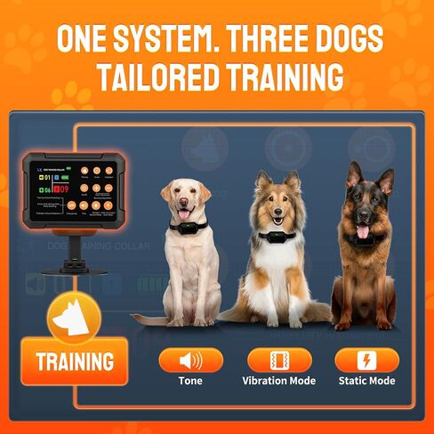 3-in-1 Radar Wireless Dog Fence System for 3 Dogs, Dog Training Collar with Fence & Forbidden Zone Modes, No GPS Indoor Outdoor Dog Containment, IPX7 Waterproof (2 Collars) in Kuwait
