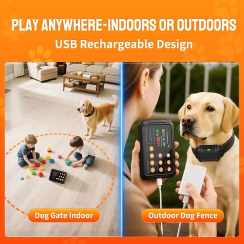3-in-1 Radar Wireless Dog Fence System for 3 Dogs, Dog Training Collar with Fence & Forbidden Zone Modes, No GPS Indoor Outdoor Dog Containment, IPX7 Waterproof (2 Collars) in Kuwait