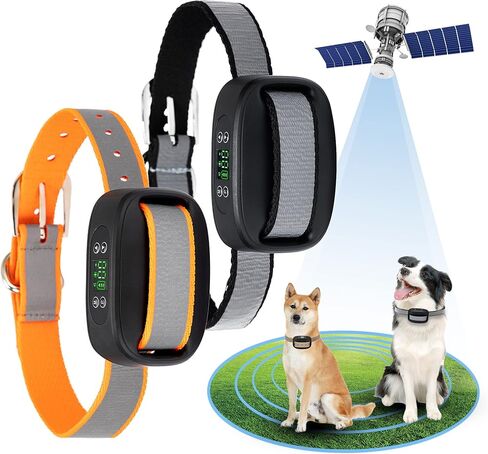 WIEZ GPS Wireless Dog Fence, Electric Dog Fence for Outdoor,Adjustable Warning Strength（98-3280ft）,Pet Containment System Suitable for Mos of Dogs(2 Collars) in Kuwait