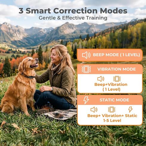 GPS Wireless Dog Fence System, Waterproof Rechargeable Electric Dog Fence Collar with 4-Zone Progressive Correction, 3 Modes & 55-6000ft Adjustable Range for Medium Large Dogs in Kuwait