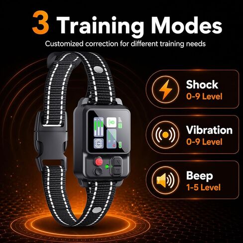 PRTRFLC GPS Wireless Dog Collar Fence System,Invisible Electric Fence for Dogs,Adjustable Range 49-6561ft,3 Training Mode,Rechargeable,Waterproof,Pet Containment System for Outdoor (Flat Black) in Kuwait