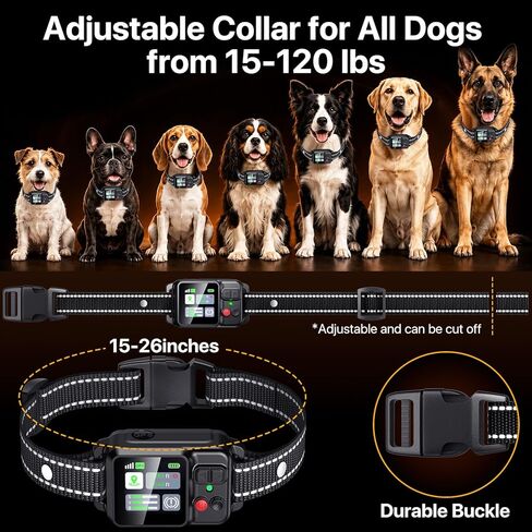 PRTRFLC GPS Wireless Dog Collar Fence System,Invisible Electric Fence for Dogs,Adjustable Range 49-6561ft,3 Training Mode,Rechargeable,Waterproof,Pet Containment System for Outdoor (Flat Black) in Kuwait