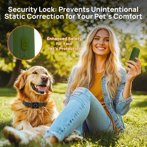 Fsitego Wireless Dog Fence System, 4‑in‑1 Electric Dog Fence with Training Collar, Remote Control, Bark Control & Status Monitor, Waterproof Receiver for Medium & Large Dogs, Outdoor Use in Kuwait