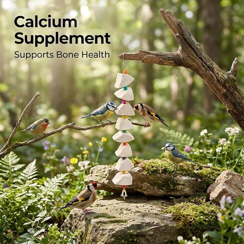 3-Pack Cuttlefish Bone with Volcanic Stone for Parakeets and Small Medium Birds, Cuttlebone for Birds, Natural Beak Care and Calcium Supplement, Cage Enrichment Accessories in Kuwait