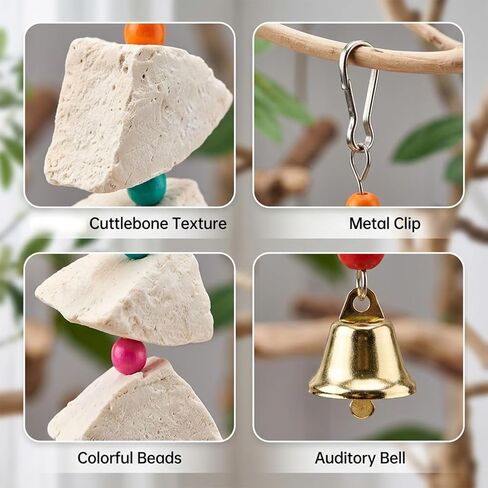 3-Pack Cuttlefish Bone with Volcanic Stone for Parakeets and Small Medium Birds, Cuttlebone for Birds, Natural Beak Care and Calcium Supplement, Cage Enrichment Accessories in Kuwait