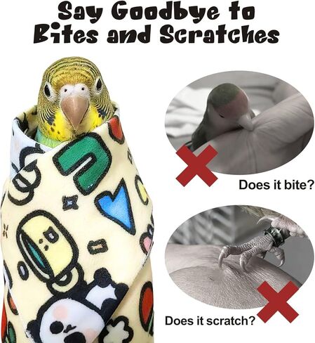 Self Adhering Parrot Grooming Wrap, Anti Scratch Pet Bird Restraint Swaddle Wrap, Anti Escape Parrot Wrapping Cloth for Nail Trimming and Medication, 1 Piece in Kuwait