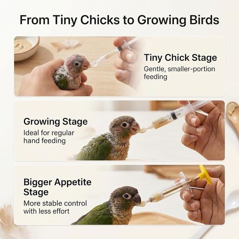 Baby Bird Feeding Syringe Kit, 25 PCS Hand Feeding Tubes Set with Temperature Strip, Cleaning Sponge Brush, Measuring Cups and Spoons for Parrot, Small Birds, Chick Hand Feeding in Kuwait
