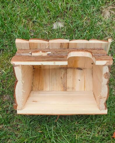 TKYNLQ Natural Pine Wood Hamster Hideout, Rodent Wooden House, Pet Mouse Gerbil Hiding and Playing Small Hut in Kuwait