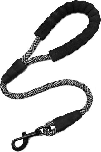 2FT Dog Leash, Training & Walking Leash with Soft Handle for Small Medium Large Dogs, Strong Nylon Rope Short Lead for Obedience Control (1/2inch Black) in Saudi Arabia