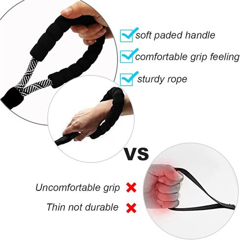 2FT Dog Leash, Training & Walking Leash with Soft Handle for Small Medium Large Dogs, Strong Nylon Rope Short Lead for Obedience Control (1/2inch Black) in Saudi Arabia