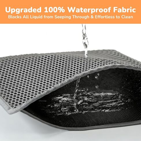 Cat Litter Mats (2-Pack) 24" x 18", Litter Box Mat, Non-Slip Waterproof Litter Mat with Honeycomb Trapping Layer, Easy Clean Leakproof Litter Matt, Soft EVA Durable Anti-Scratch Kitty Litter Mat in Saudi Arabia