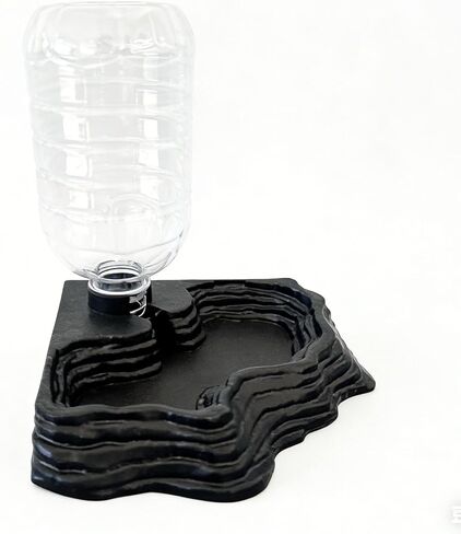 Automatic Reptile Water Dish 17Oz Reptile Water Bowl Bearded Dragon Leopard Gecko Snake Lizard Terrarium Tank Accessories (Black) in Kuwait