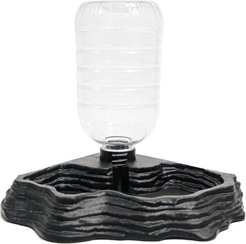 Automatic Reptile Water Dish 17Oz Reptile Water Bowl Bearded Dragon Leopard Gecko Snake Lizard Terrarium Tank Accessories (Black) in Kuwait