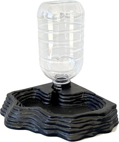 Automatic Reptile Water Dish 17Oz Reptile Water Bowl Bearded Dragon Leopard Gecko Snake Lizard Terrarium Tank Accessories (Black) in Kuwait
