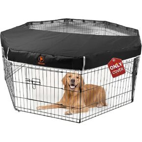 PJYuCien Dog Playpen Bottom Pad, Fits 24 Inch 8 Panels Regular Octagon Metal Exercise Pet Pen, Elastic Buckles Connections, Black (Note: Fence Not Included) in Saudi Arabia