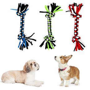 3PCS Natural Cotton Rope Toys for Small Dogs and Puppies, Dog Dental Care Chew Toys for Teething, Anxiety Relief, Helps Clean Teeth & Prevent Furniture Destruction(Corn cob Set) in Kuwait