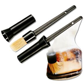 Hoof Oil Brush for Horses with Cap 2 Pack Natural Bristle Horse Hoof Brush, Soft Gentle Hoof Oil Applicator Brushs for Hoofs Conditioner, Hoof Hardener, Moisturizer Horse Face Cleaning Brush in Kuwait