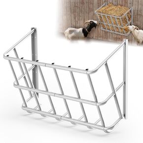 Hay Feeder for Goats,20 Gallons Livestock Feeder,Heavy-Duty Steel Goat Hay Rack,Wall Blanket Holder,Multiple Sided Hay Feeder Holder for Horses,Sheep,Goats,Indoor Outdoor Uses in Saudi Arabia