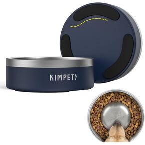 Dog Slow Feeder Bowl Slow Eating Dog Bowl Slow Feeder Dog Bowls 304 Stainless Steel Double Wall Durable Non-Slip Rubber Base - Blue in Kuwait
