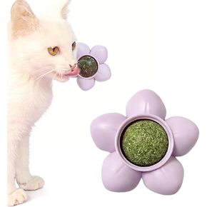 Catnip Ball Toys for Cats, Wall-Mounted Catnip Toy Edible Cat Toy, Interactive Cat Toy, 360-degree Rotatable and Teeth-Cleaning Flower-Shaped 1 Piece in Kuwait
