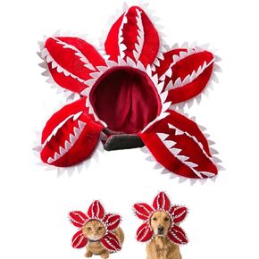 قبعة زهرة آكلة اللحوم من Asix Toy Demogorgon للكلاب والقطط، زي للحيوانات الأليفة قابل للتعديل للصور والحفلات التنكرية، إكسسوار ناعم للحيوانات الأليفة مع مقاس مريح (S) in Kuwait