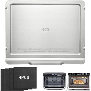 GXF Air Fryer Tray Replacement, Stainless Steel Drip Tray Crumb Tray with 4 Reusable Oven Liners Mats for Ninja Foodi 10 in 1 XL Pro DT201 Smart XL DT251 Air Fry Oven, Dishwasher Safe in Kuwait