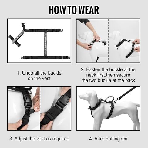 Arblina No Pull Dog Harness with Soft Padded, 3X Buckle Harness with Thick Handle for Medium Large Small Dogs, Ajustable Dog Harness with Front Clip for Walking,Training in Saudi Arabia