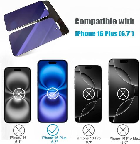 عبوتان متوافقتان مع واقي شاشة الخصوصية لهاتف iPhone 14 Pro Max، طبقة زجاجية مقسى لحماية العين من الضوء الأزرق ومضادة للتجسس مقاس 6.7 بوصة، مقاومة للخدش، تغطية كاملة، صديقة للحافظة in Saudi Arabia