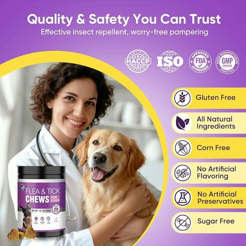 علاج قراد البراغيث، أقراص قابلة للمضغ عن طريق الفم، تدعم السلالات والأعمار التكميلية in Kuwait