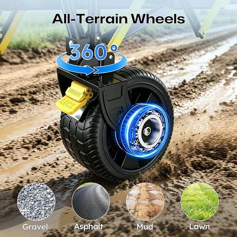Foldable Wagon Cart with Wheels, Collapsible Utility Pull Wagon for Groceries, Picnic, Pets, Small Hauls, Apartment Moving and Storage in Kuwait