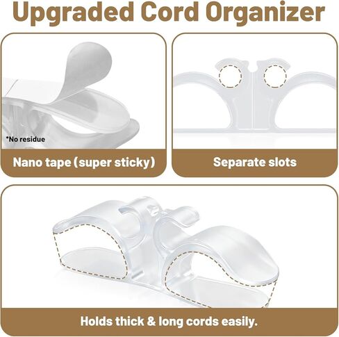 Cord Organizer for Appliances-8 Pack Upgraded Kitchen Appliance Cord Organizer Stick On Appliance Wire Organizer Wire Wrapper for Kitchen Appliances Mixers, Coffee Maker, Pressure Cooker in Kuwait