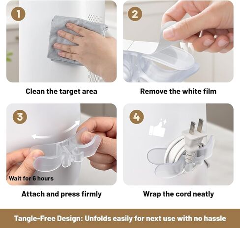 Cord Organizer for Appliances-8 Pack Upgraded Kitchen Appliance Cord Organizer Stick On Appliance Wire Organizer Wire Wrapper for Kitchen Appliances Mixers, Coffee Maker, Pressure Cooker in Kuwait