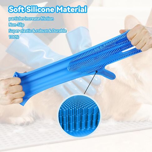 6PCS Pet Grooming Kit for Dogs, Dog Washing Gloves with High-Density Teeth, Dog Bath Brush & Silicone Heat Resistant Cleaning Gloves, Pet Hair Removal Glove for Dogs & Cats, (Navy Blue) in Kuwait