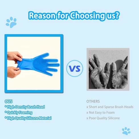 6PCS Pet Grooming Kit for Dogs, Dog Washing Gloves with High-Density Teeth, Dog Bath Brush & Silicone Heat Resistant Cleaning Gloves, Pet Hair Removal Glove for Dogs & Cats, (Navy Blue) in Kuwait