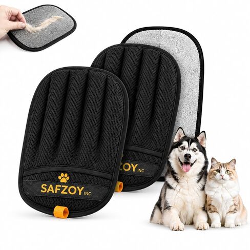 Pet Hair Removal Glove for Cats & Dogs – Reusable Magic Brush – Five-Finger Grooming & Hair Remover Tool, Electrostatic Cleaning Glove for Laundry, Couch, Carpet & Car Seat (Pack of 1) in Kuwait