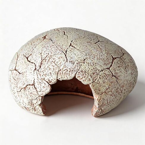 Dinosaur Egg Reptile Hide - Resin Cave for Leopard Gecko, Bearded Dragon & Small Snakes - Humid Hide, Shedding Aid & Terrarium Decor Tank Accessories (Small) in Kuwait