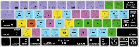 XSKN Final Cut Pro Shortcuts FCP Hotkeys Keyboard Cover Skin for 2021 2020 Release M1 MacBook Air 13 inch with Touch ID Keyboard Accessories MacBook Air with Touch ID A2337 M1 A2179 US Layout in Kuwait
