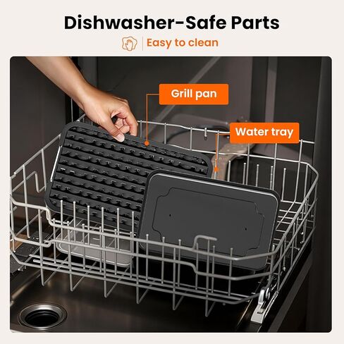 Electactic Electric Smokeless Indoor Grill & Griddle, Nonstick Contact Grill, Dishwasher Safe Parts, 6-Level Temperature Control with Auto Shut-Off, for Kitchen, Apartment, Indoor Cooking in Saudi Arabia