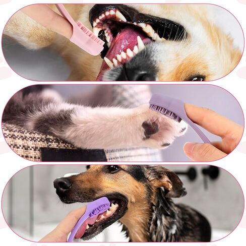 8 Pack Silicone Dog & Cat Finger Toothbrush Kit, Food Grade Toothbrush for Dog, Safe, Non-Toxic, Easy Teeth Cleaning, Prevents Bad Breath & Oral Inflammation in Kuwait