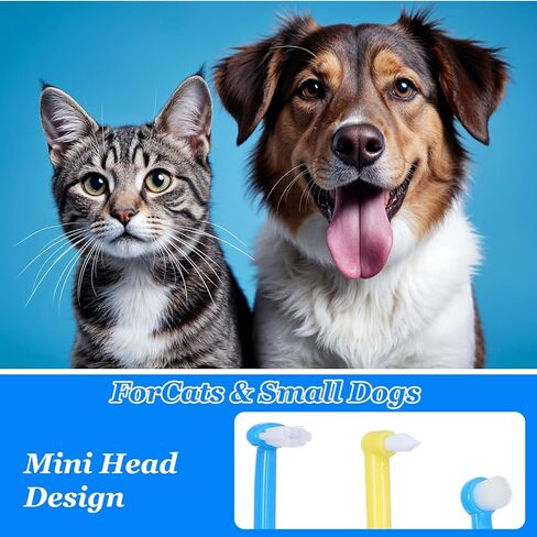 Tucnoeu 3 PCS Small Dog Toothbrush, Cat & Puppy Toothbrush Kit, Mini Toothbrushs Set for Tiny Pets, Deep Cleaning Dental Care in Kuwait